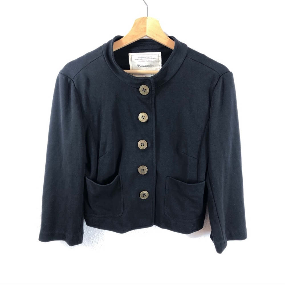 Cartonnier Anthropologie Black All Along Jacket L - Picture 5 of 8